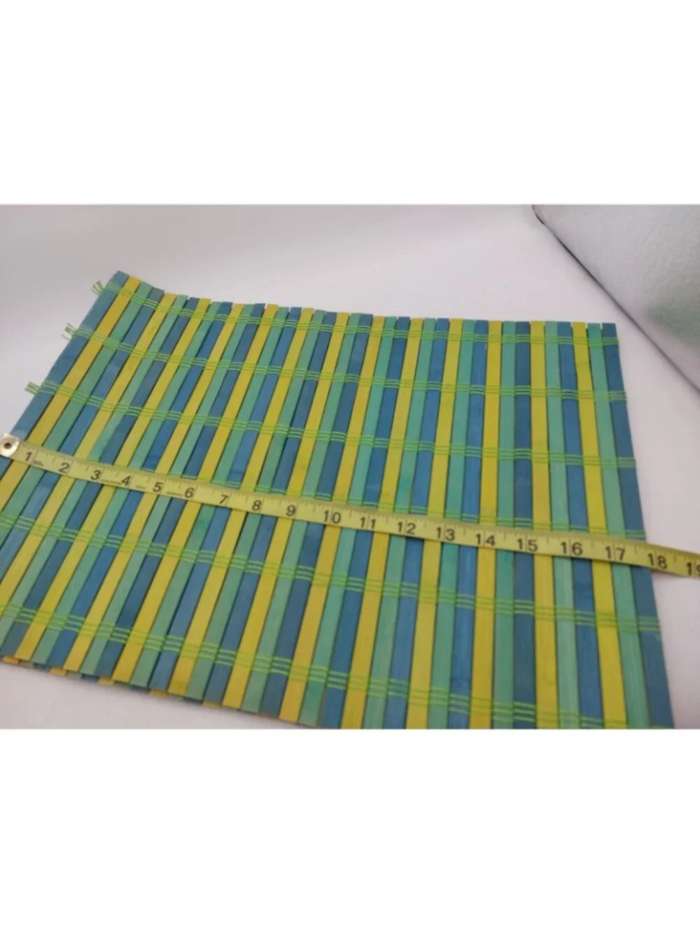 Bamboo Placemats Green Yellow Blue Set Of 4